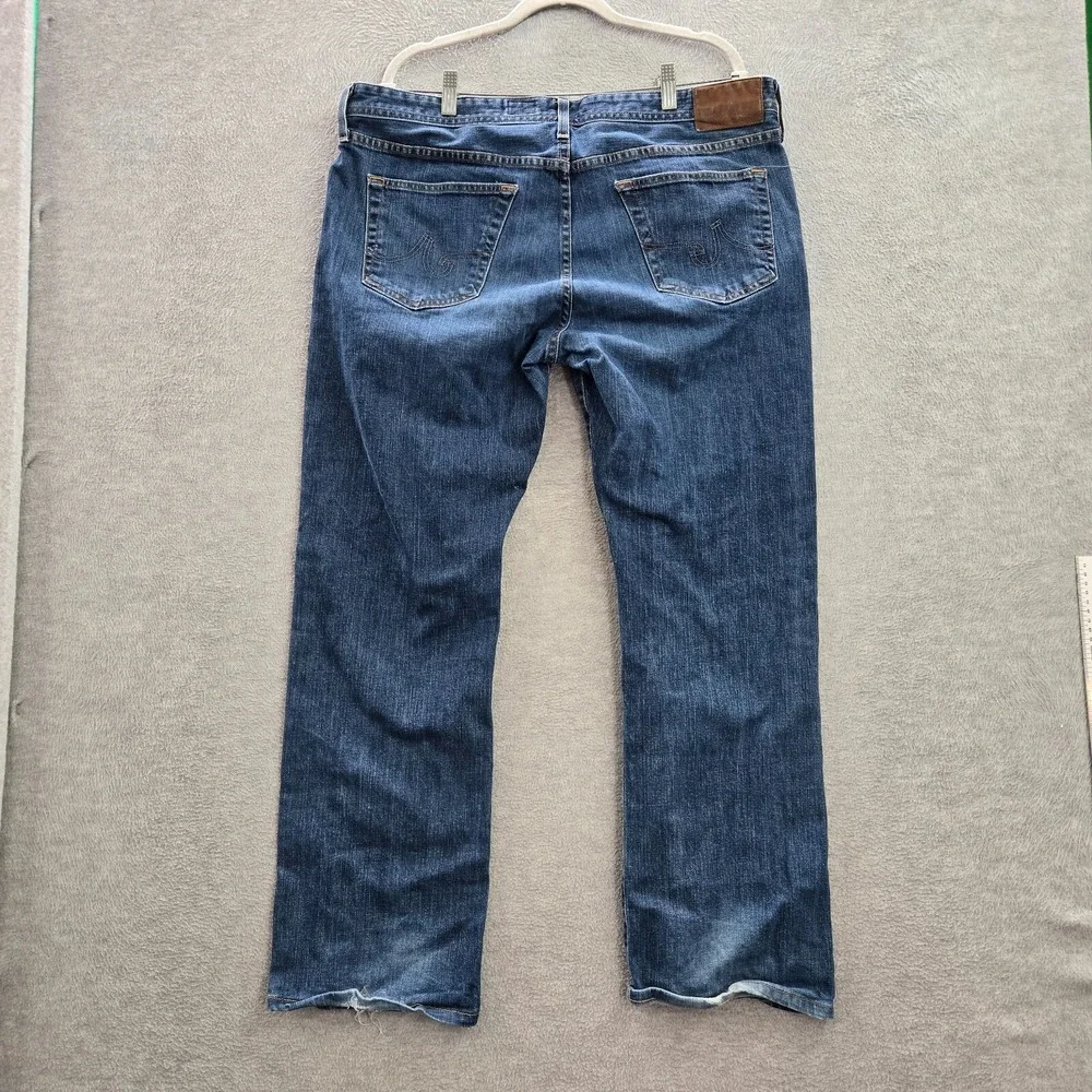 AG Adriano Goldschmied Men Jeans 38x34 Blue Denim Straight Mid‎ Rise